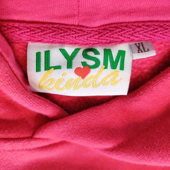 ILYSM Kinda Womens Embellished Sparkly Hoodie Size XL Pink Oversize Bling Glam - Picture 3 of 12